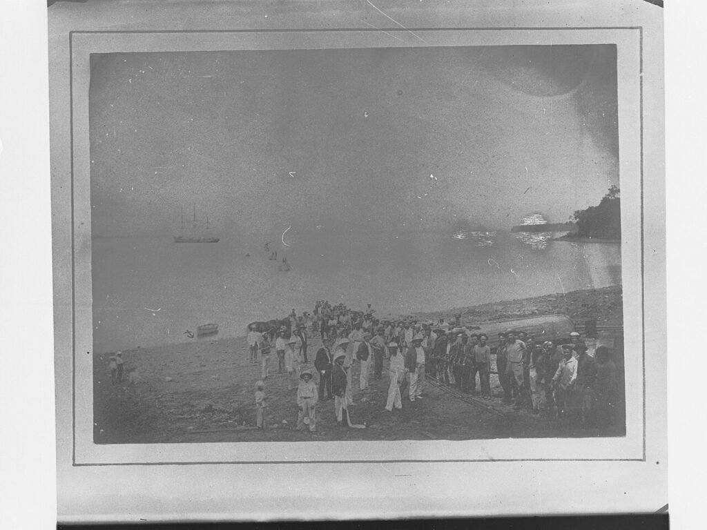 Landing of the submarine cable, Port Darwin, 7 November 1871(GN01968)