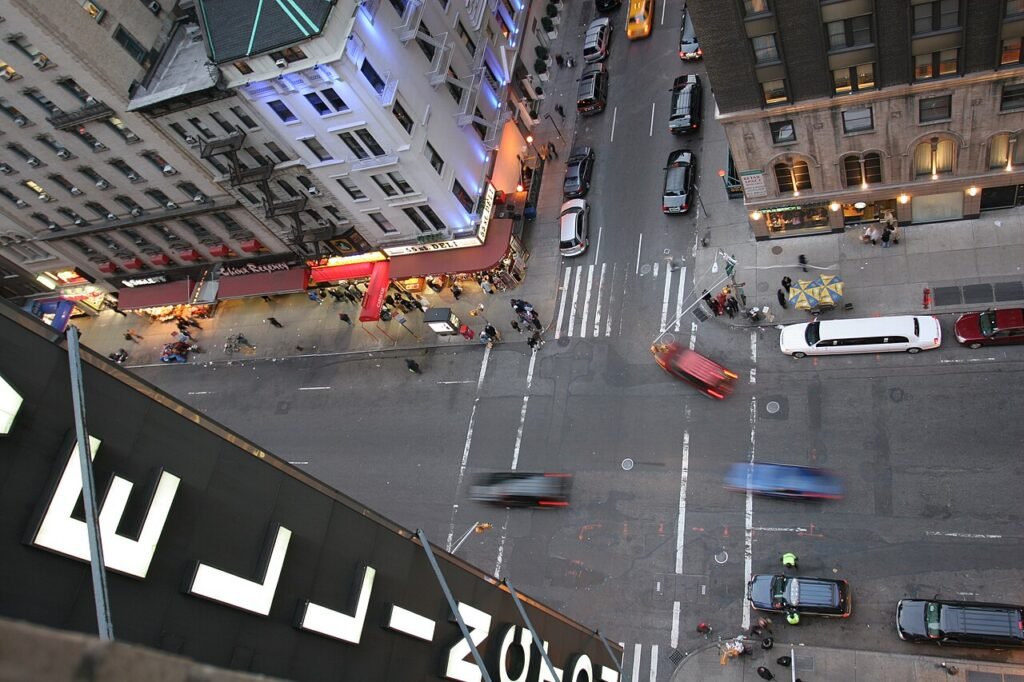 Sidewalk system in Manhattan 55th Street New York City