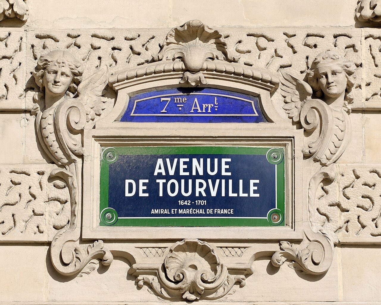 Street sign avenue de Tourville Paris