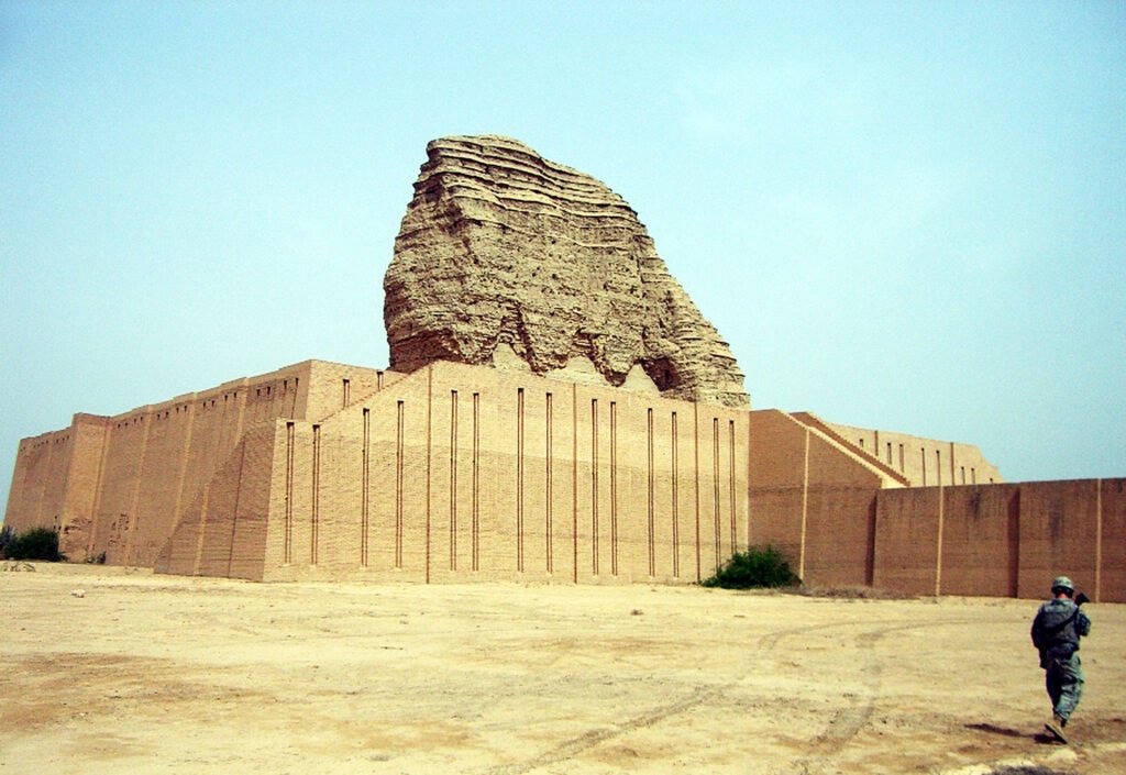 The mudbrick ziggurat at the Aqar Quf archaeological park opening site, ancient Dur-Kurigalzu west of Baghdad