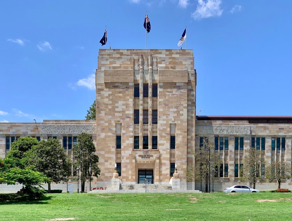 Forgan Smith Building at the University of Queensland in Brisbane, on the campus covered in the Australia National Architecture Awards 2026 winners