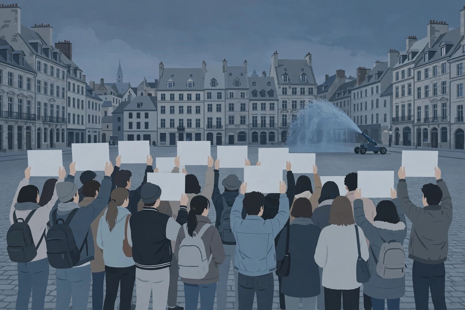 Crowds and police face off in a European city square as Europe protests spread October 2026