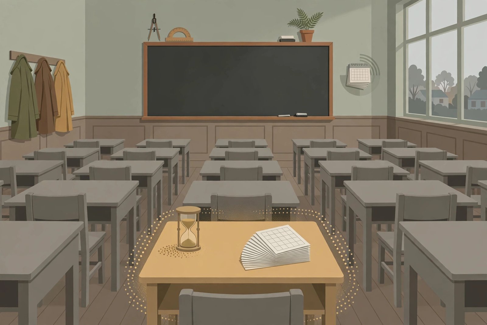 A 1970s school classroom illustrating research on extra year of school dementia risk