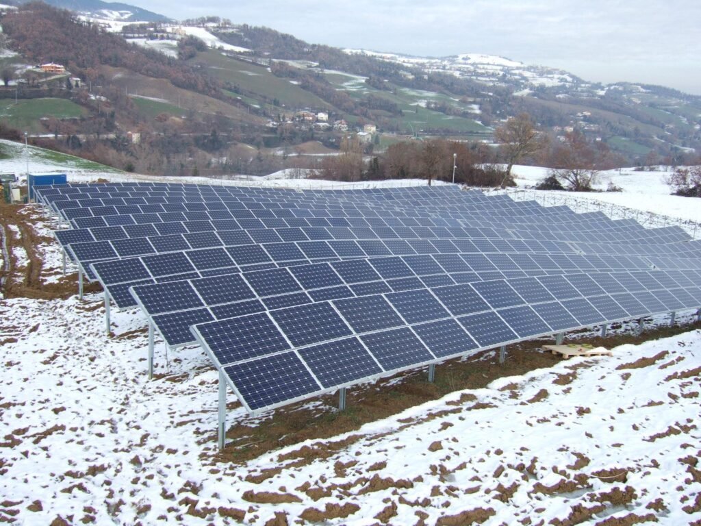 The photovoltaic power station at Ca Marinello in Maiolo, Italy