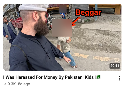 Pakistan video card with the foreground and background children's faces obscured.