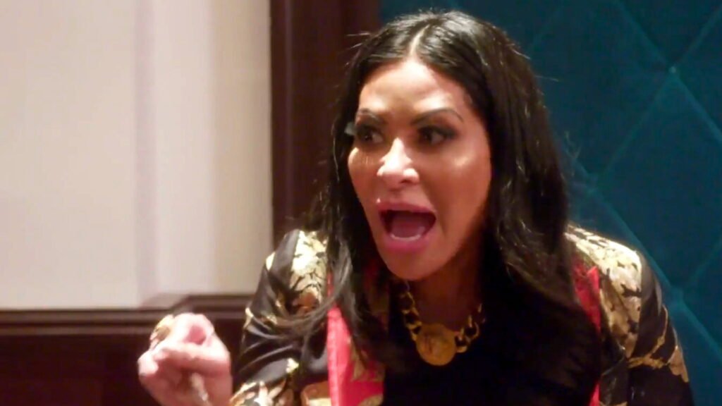 Jen Shah mid-confrontation during The Real Housewives of Salt Lake City season 1 episode 11