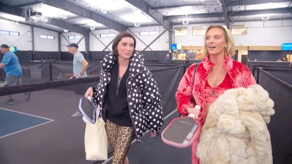 Whitney Rose and Bronwyn Newport arriving at the pickleball court