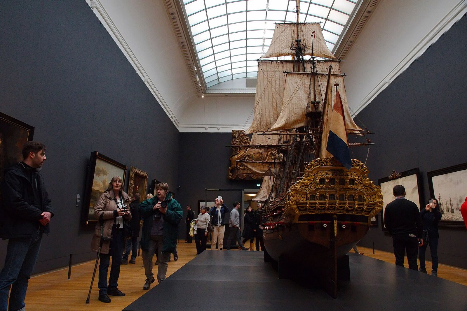 A gallery interior inside the Rijksmuseum in Amsterdam