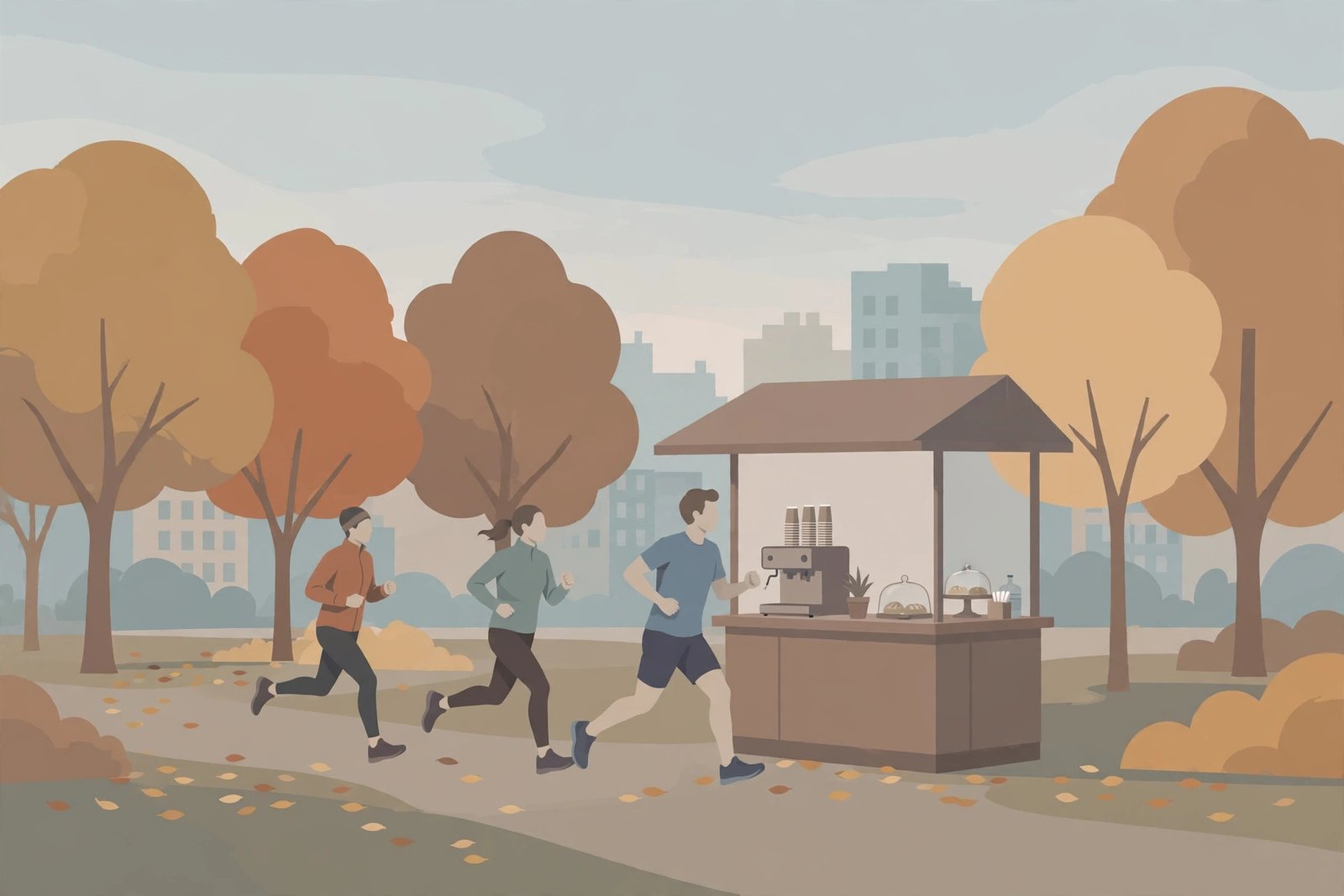 Editorial illustration for: The Club People Join Now Meets at 6 A.M. and Serves Coffee After