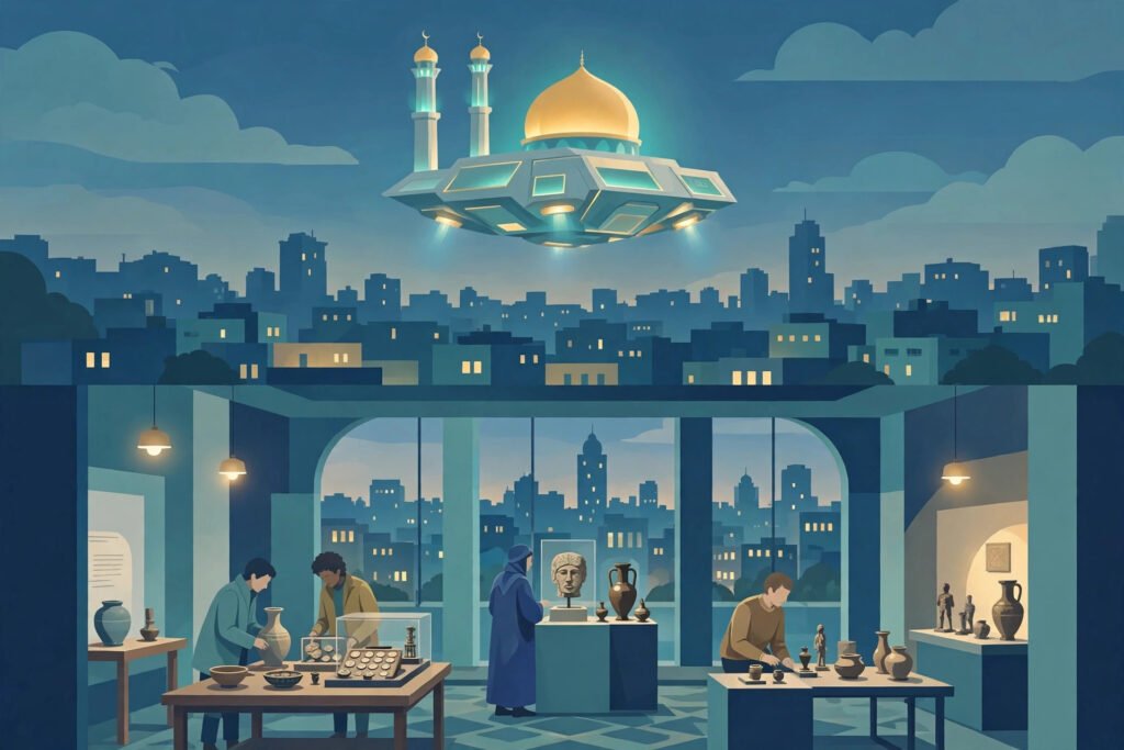 Editorial illustration for: What If Every Prayer Were Answered? SpaceMosque Lands in Toronto