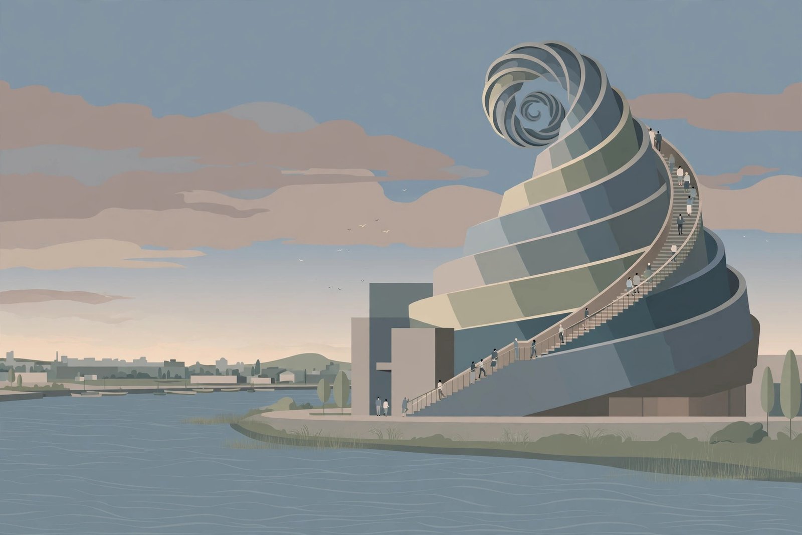 Editorial illustration for: A Roof You Can Climb Without a Ticket: Shanghai Grand Opera House Opens