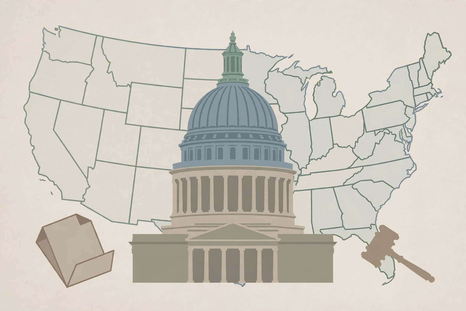 A state capitol building representing the spread of state AI laws 2026 across the United States